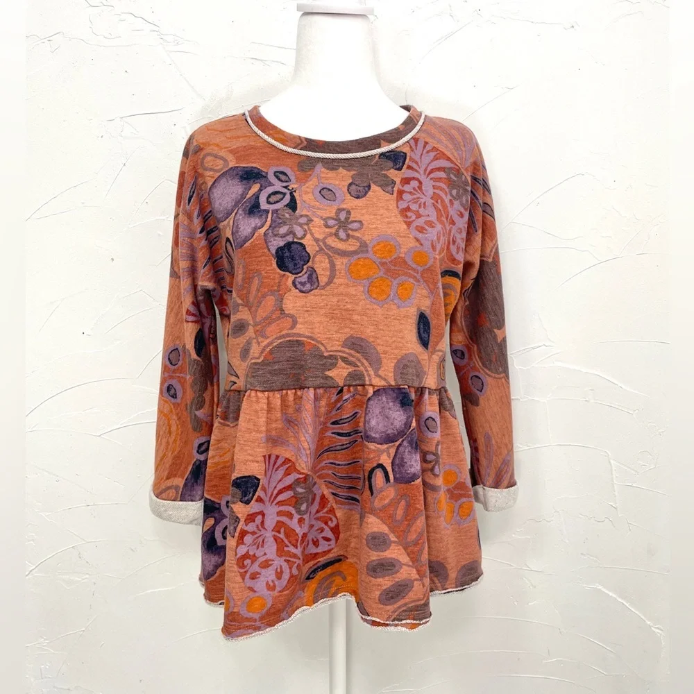 Anthropologie Saturday Sunday Colleen Floral Baby Doll Sweatshirt - Picture 3 of 9